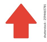 Simple upward red arrow illustration