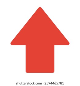 Simple upward red arrow illustration