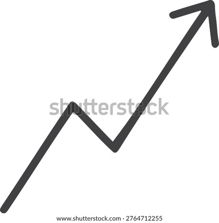 Simple upward zigzag arrow representing financial gain