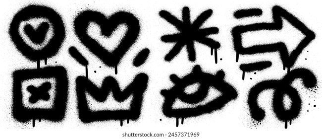 Simple urban Graffiti squiggle underline doodles. Scribbles, scratches and shapes set. Hand drawn Rough strokes and grunge elements. Vector freehand illustration.