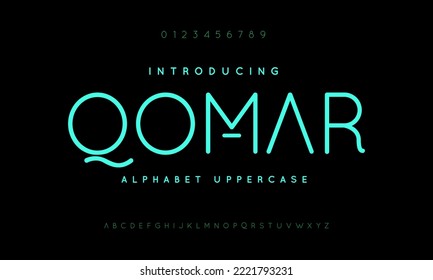 Simple urban neon effect alphabet vector font