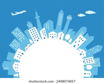 Simple urban round cityscape illustration