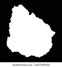 Simple Uruguay Map Isolated on Black Background, can be used for business designs, presentation designs or any suitable designs.