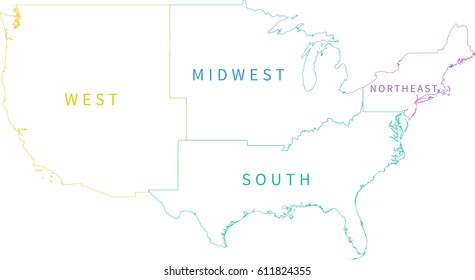 Simple US Regions Map