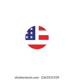 Simple USA flag icon on a white background.