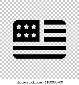 simple USA flag icon. Rectangle shape. On transparent background.