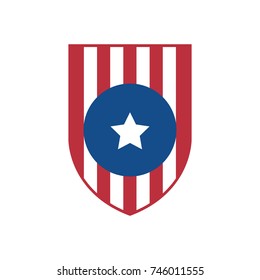 Simple USA Flag Shield Emblem