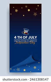 Simple USA Independence Day Vertical Banner Design