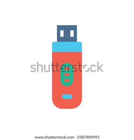 Simple USB Flash Drive Icon for Education