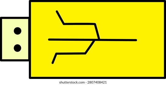 Simple USB flash drive illustration suitable for storage, backup, technology, and digital data concepts.