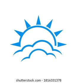 simple useful bright sun and cloud logo a clear sky icon design vector graphic concept illustrations