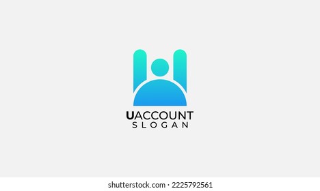 simple user account logo design  with the letter U vector