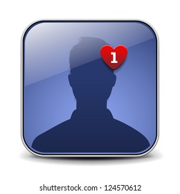 Simple user avatar icon. Valentine Day