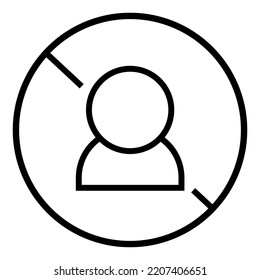 Simple señal de bloque de usuario. No hay intrusos ni personas peligrosas. Vector.