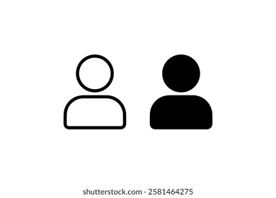 Simple User Icon in Outline and Solid Style Vector