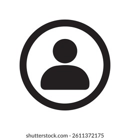 Simple User Icon for Profile and Social Media Design isolated on a white background Editable Vector Illustration