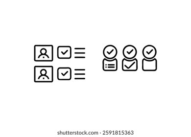 Simple user interface design showing selections and approvals.