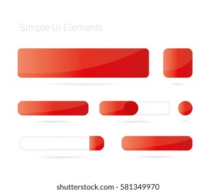 Simple User Interface Elements Buttons, Icon, Slider, Search Bar