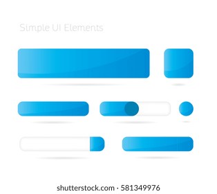 Simple User Interface Elements Buttons, Icon, Slider, Search Bar