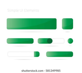 Simple User Interface Elements Buttons, Icon, Slider, Search Bar