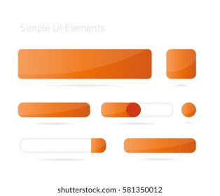 Simple User Interface Elements Buttons, Icon, Slider, Search Bar