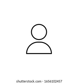 Icono simple de línea de usuario, línea delgada de contorno, aislado en fondo blanco. Se puede utilizar para el sitio web, la aplicación muchos otros Vectores EPS