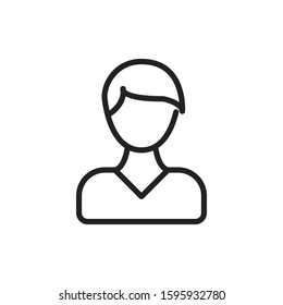 Simple user line icon. Stroke pictogram. Vector illustration isolated on a white background. Premium quality symbol. Vector sign for mobile app and web sites.