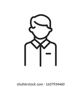 Simple user line icon. Stroke pictogram. Vector illustration isolated on a white background. Premium quality symbol. Vector sign for mobile app and web sites.