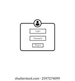 Simple user login interface with fields for entering the username, password, and sign in button.