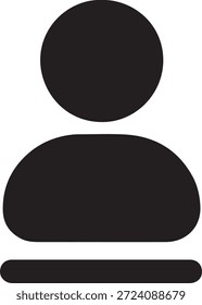 Ícone de avatar de perfil de usuário simples representando conta, pessoa e identidade em estilo vetor preto mínimo limpo.