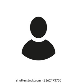 Una simple silueta de usuario. Icono plano de ilustración vectorial para el diseño gráfico de la interfaz de usuario.