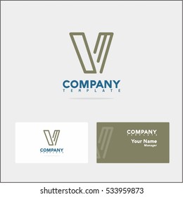 Simple V letter line logo. Modern logo with circuit board lines style. Vector design template elements for your application or corporate identity.
