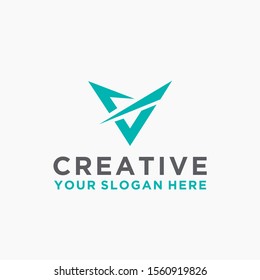 Simple V letter logo template design vector