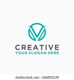 Simple V letter logo template design vector