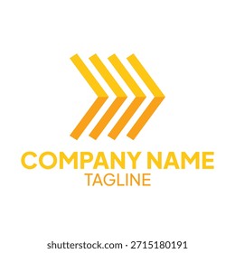 Simple V shaped chevron stripe logo template. Company and business logo