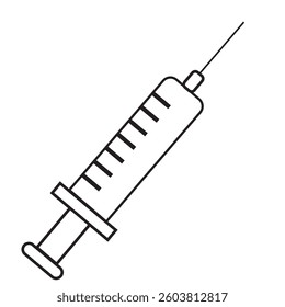 Simple vaccine related vector icons. syringe icon. medical syringe. injection icon for web, computer and mobile app. Vector flat outline logo mark of medical injection used by doctor or clinic surgeon