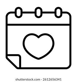 Simple Valentine Day outline icon. The icon can be used for websites, print templates, presentation templates, illustrations, etc	