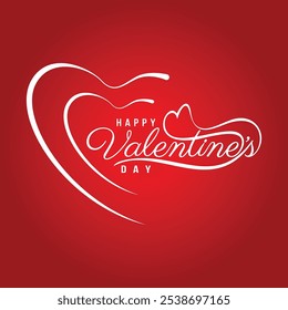 Simple valentines day background with two line hearts