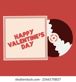 simple valentines day card with gram plate, flat vector illustration, perfect for your holiday background, textile, greeting card, wrapping