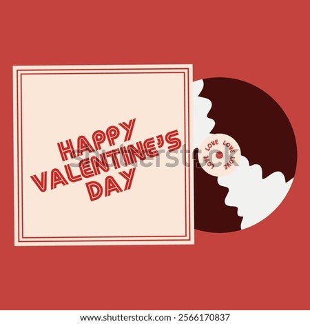 simple valentines day card with gram plate, flat vector illustration, perfect for your holiday background, textile, greeting card, wrapping