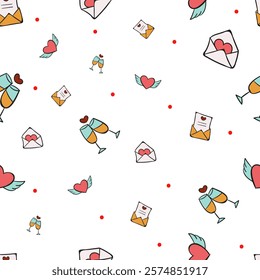 Simple Valentine's Day pattern pack with letters 
