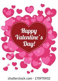 Simple Valentine's Day vector card with hearts