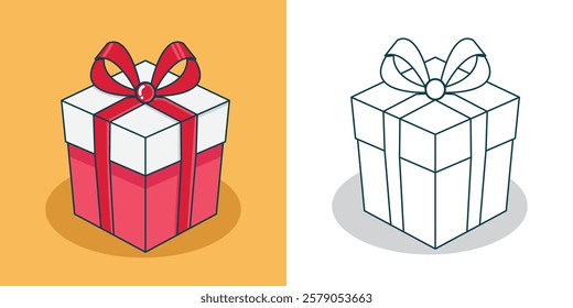 a Simple Valentine's Gift Box Illustration for design element