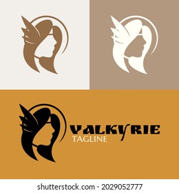 simple valkyrie logo female silhouette. vector illustration for logo or mascot