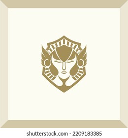simple valkyrie logo for symbol or icon