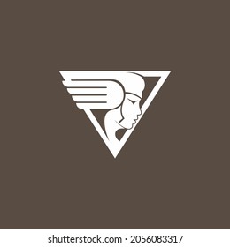 simple valkyrie, woman, knight logo. vector illustration for business logo or icon