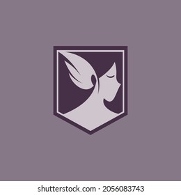 simple valkyrie, woman, knight logo. vector illustration for business logo or icon svg