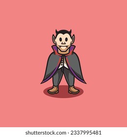 Simple vampire smiling design cartoon illustration