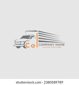 Simple van or car logo for transportation company, Cargo van illustration, Truck template, Perfect logo for business related to automotive industry, Transport Truck Logo, Delivery Logo Template.