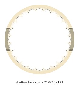 Simple Vainilla Brown Ornamental Round Sticker Plain Label Diseño de sello de fondo en blanco